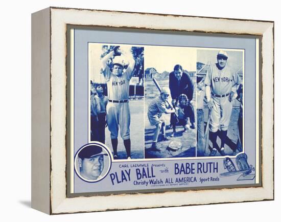 Play Ball With Babe Ruth, 1920-null-Framed Stretched Canvas