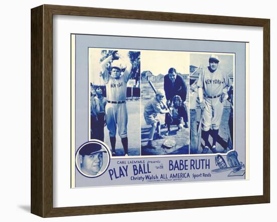 Play Ball With Babe Ruth, 1920-null-Framed Art Print