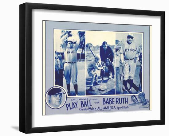 Play Ball With Babe Ruth, 1920-null-Framed Art Print