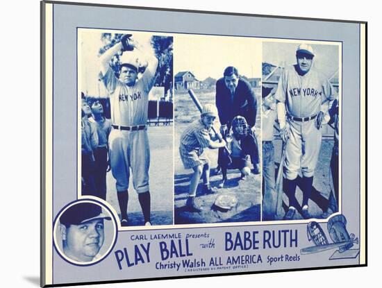 Play Ball With Babe Ruth, 1920-null-Mounted Art Print