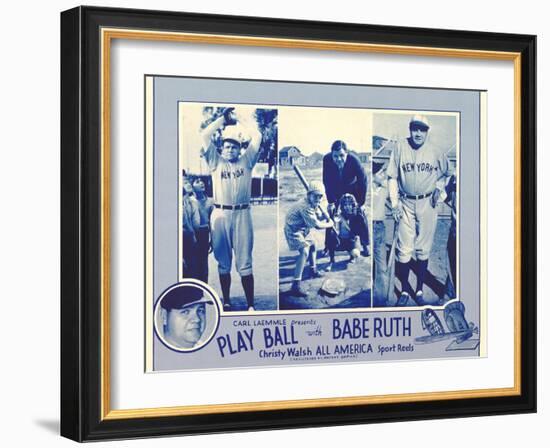 Play Ball With Babe Ruth, 1920-null-Framed Art Print
