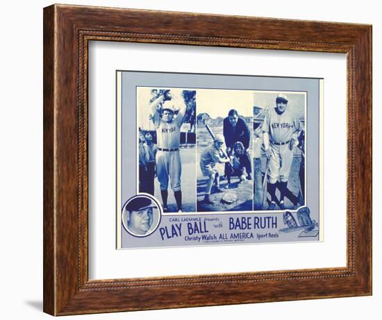 Play Ball With Babe Ruth, 1920-null-Framed Premium Giclee Print
