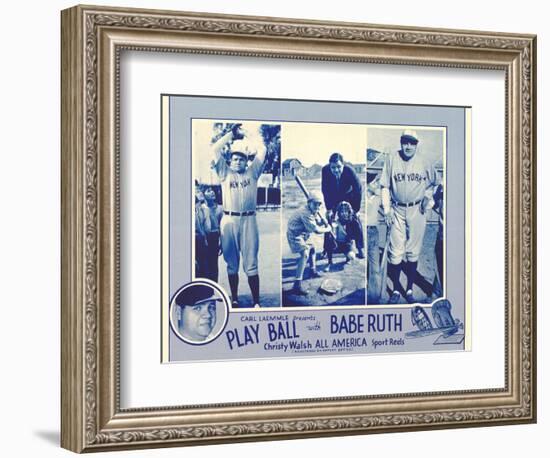 Play Ball With Babe Ruth, 1920-null-Framed Art Print