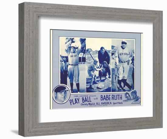 Play Ball With Babe Ruth, 1920-null-Framed Art Print