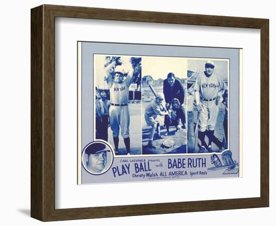 Play Ball With Babe Ruth, 1920-null-Framed Art Print