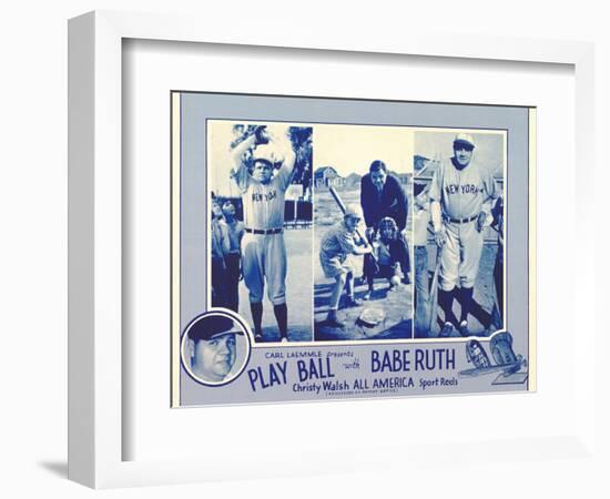 Play Ball With Babe Ruth, 1920-null-Framed Art Print