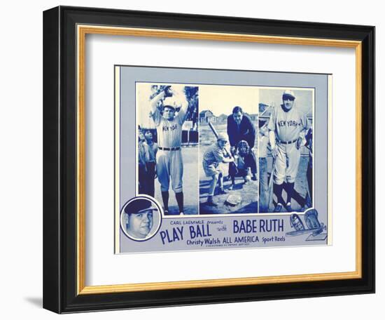 Play Ball With Babe Ruth, 1920-null-Framed Art Print