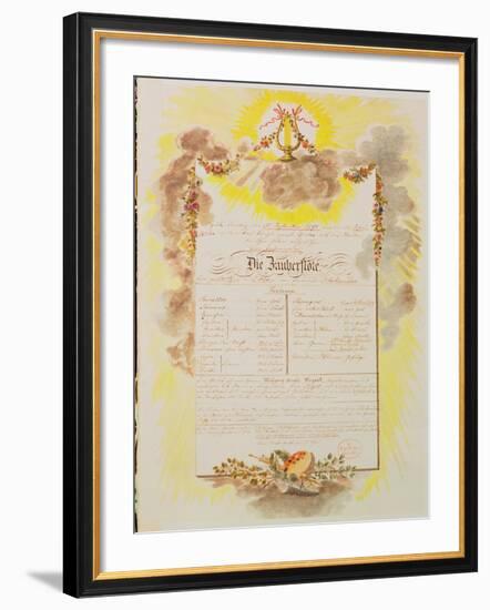 Play-Bill for the World Premier Performance in Vienna of 'The Magic Flute'-Austrian School-Framed Giclee Print