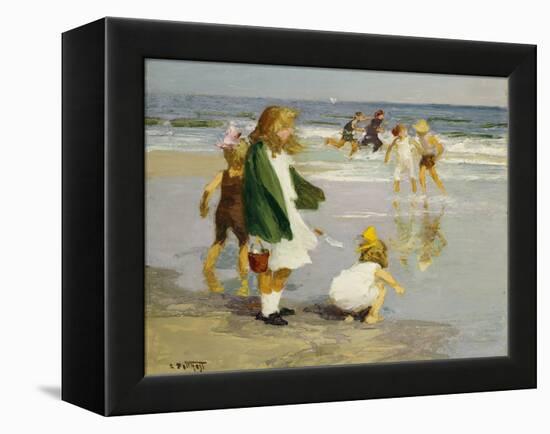 Play in the Surf-Edward Henry Potthast-Framed Premier Image Canvas