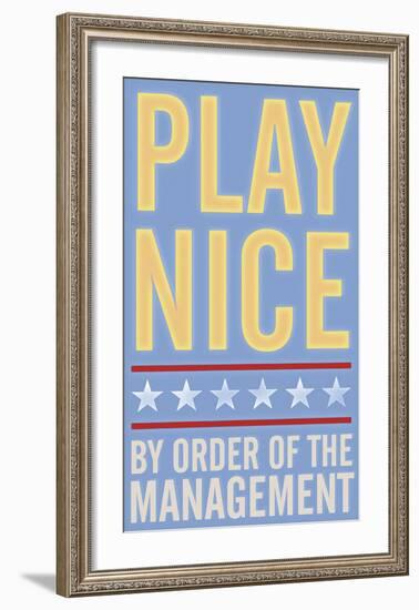 Play Nice-John W^ Golden-Framed Art Print