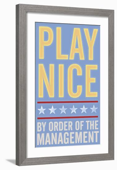 Play Nice-John W^ Golden-Framed Art Print