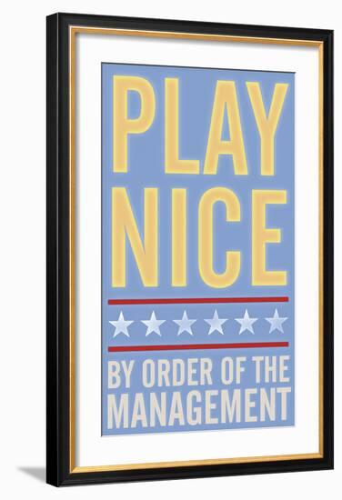 Play Nice-John W^ Golden-Framed Art Print