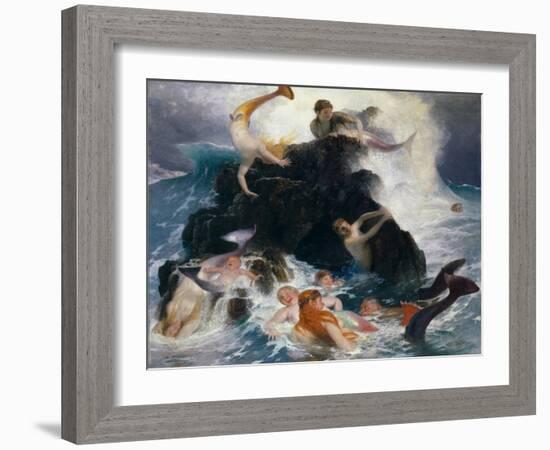 Play of the Nereides, 1886-Arnold Bocklin-Framed Giclee Print