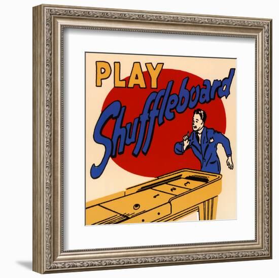 Play Shuffleboard-null-Framed Art Print