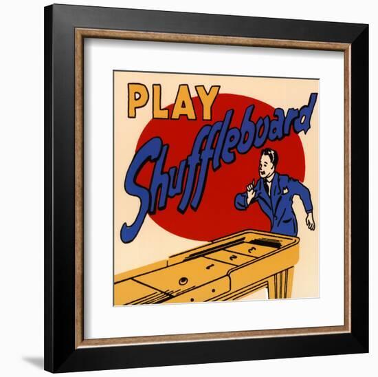 Play Shuffleboard-null-Framed Art Print