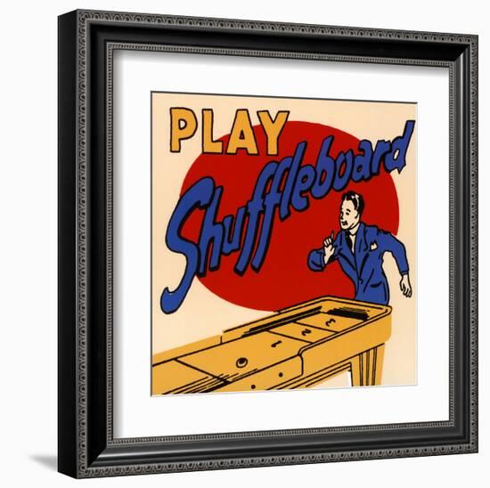 Play Shuffleboard-null-Framed Art Print