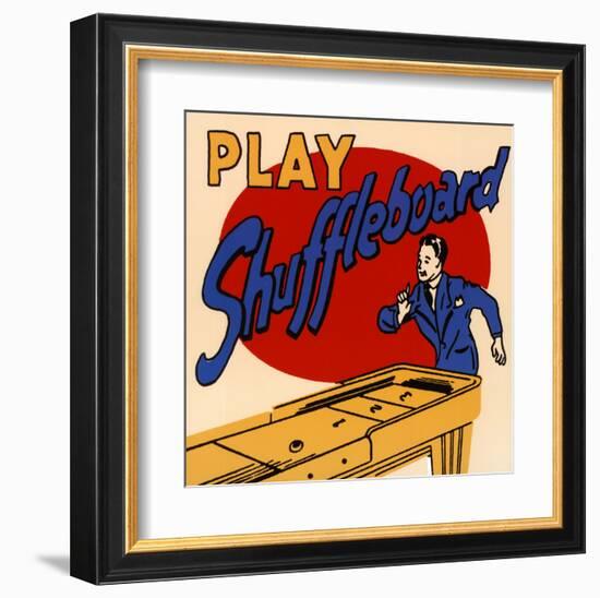 Play Shuffleboard-null-Framed Art Print