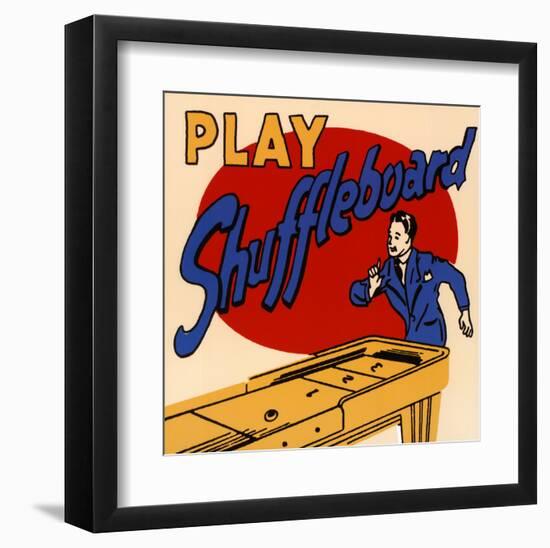 Play Shuffleboard-null-Framed Art Print