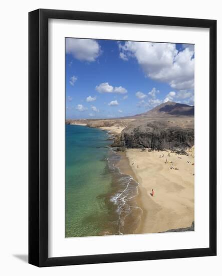 Playa del Papagayo, Near Playa Blanca, Lanzarote, Canary Islands, Spain-Stuart Black-Framed Photographic Print