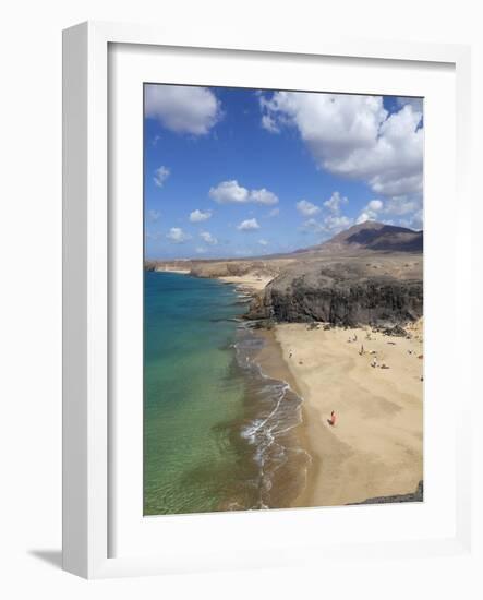 Playa del Papagayo, Near Playa Blanca, Lanzarote, Canary Islands, Spain-Stuart Black-Framed Photographic Print