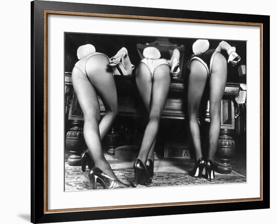 Playboy Bunnies Will Challenge Press Club Rabbits at the Press Club, February 1978-null-Framed Premium Photographic Print