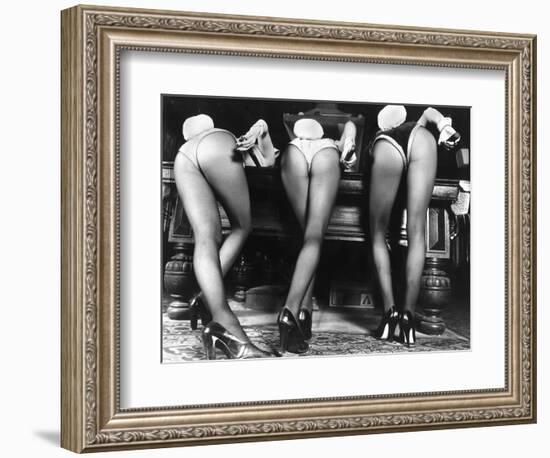 Playboy Bunnies Will Challenge Press Club Rabbits at the Press Club, February 1978--Framed Photographic Print