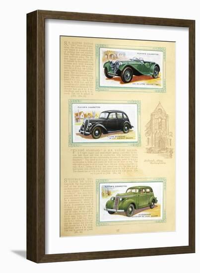 Player Motor Cars: Jaguar, Flying Standard and Studebaker-null-Framed Art Print