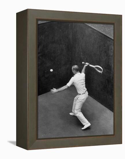 Player Playing Squash at a Local Club-Yale Joel-Framed Premier Image Canvas