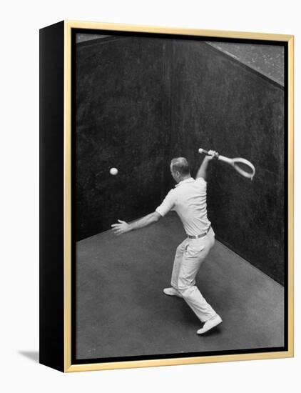 Player Playing Squash at a Local Club-Yale Joel-Framed Premier Image Canvas