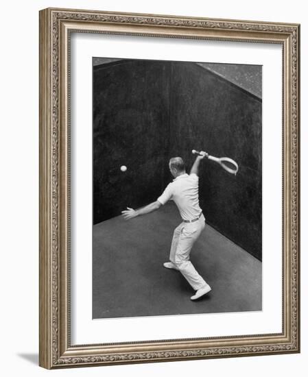 Player Playing Squash at a Local Club-Yale Joel-Framed Photographic Print