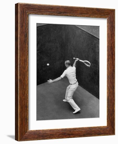 Player Playing Squash at a Local Club-Yale Joel-Framed Photographic Print