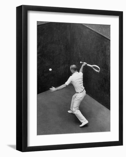 Player Playing Squash at a Local Club-Yale Joel-Framed Photographic Print