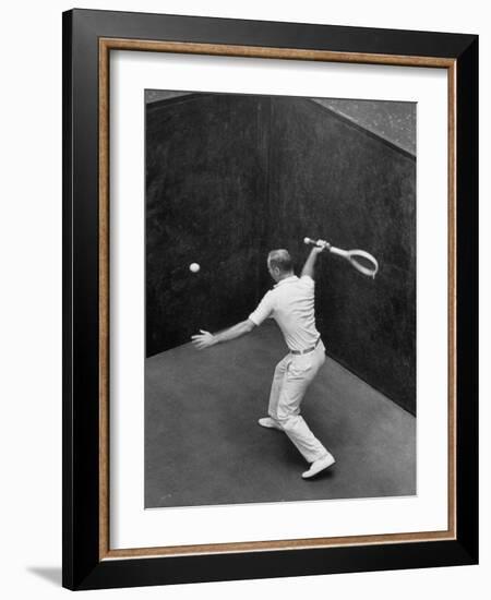 Player Playing Squash at a Local Club-Yale Joel-Framed Photographic Print