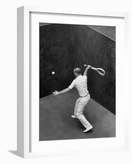 Player Playing Squash at a Local Club-Yale Joel-Framed Photographic Print