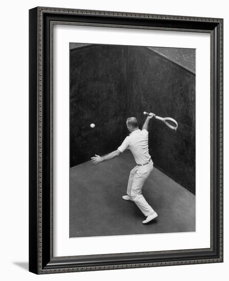 Player Playing Squash at a Local Club-Yale Joel-Framed Photographic Print