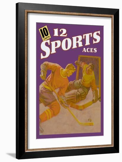 Player Rushing the Goalie-null-Framed Art Print