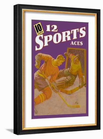 Player Rushing the Goalie-null-Framed Art Print