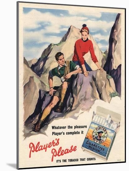 Player's Navy Cut, Cigarettes Smoking Mountain Climbing, UK, 1950-null-Mounted Giclee Print