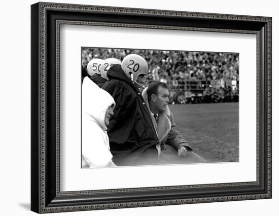 Players and their Coach, Murray Warmath, Minnesota-Iowa Game, Minneapolis, November 1960-Francis Miller-Framed Photographic Print