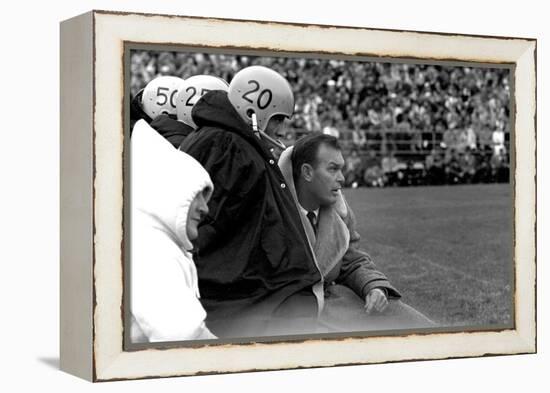 Players and their Coach, Murray Warmath, Minnesota-Iowa Game, Minneapolis, November 1960-Francis Miller-Framed Premier Image Canvas