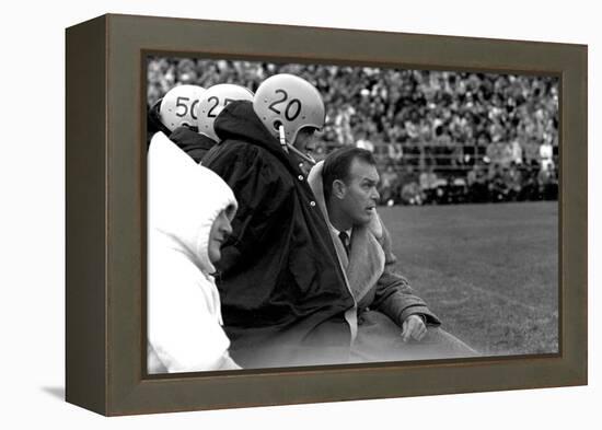 Players and their Coach, Murray Warmath, Minnesota-Iowa Game, Minneapolis, November 1960-Francis Miller-Framed Premier Image Canvas