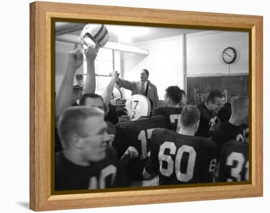 Players and their Coach, Murray Warmath, Minnesota-Iowa Game, Minneapolis, November 1960-Francis Miller-Framed Premier Image Canvas