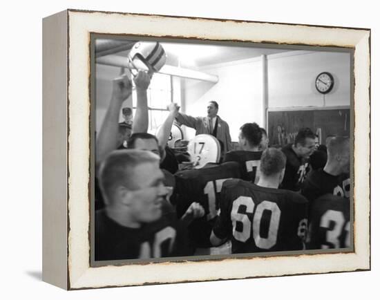 Players and their Coach, Murray Warmath, Minnesota-Iowa Game, Minneapolis, November 1960-Francis Miller-Framed Premier Image Canvas