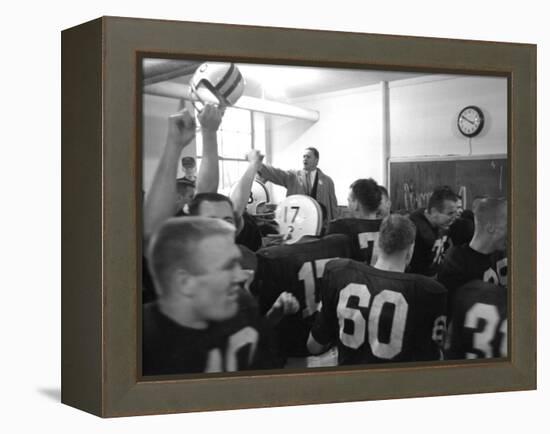 Players and their Coach, Murray Warmath, Minnesota-Iowa Game, Minneapolis, November 1960-Francis Miller-Framed Premier Image Canvas