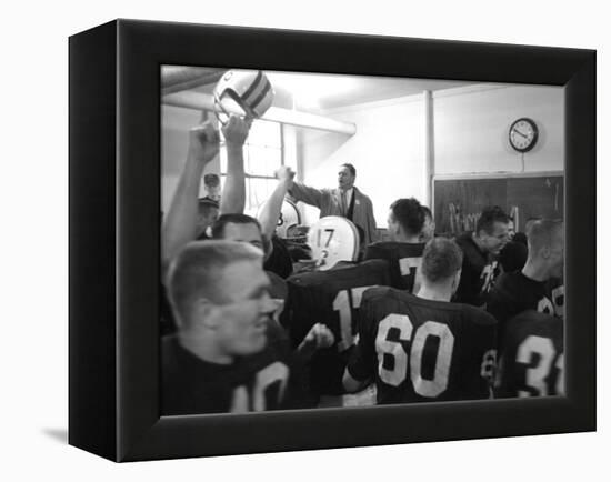 Players and their Coach, Murray Warmath, Minnesota-Iowa Game, Minneapolis, November 1960-Francis Miller-Framed Premier Image Canvas