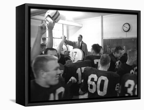 Players and their Coach, Murray Warmath, Minnesota-Iowa Game, Minneapolis, November 1960-Francis Miller-Framed Premier Image Canvas
