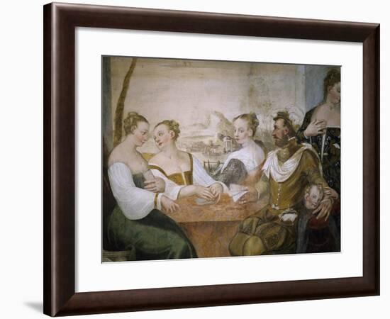 Players at Table, Detail from Game of Cards-Giovanni Antonio Fasolo-Framed Giclee Print