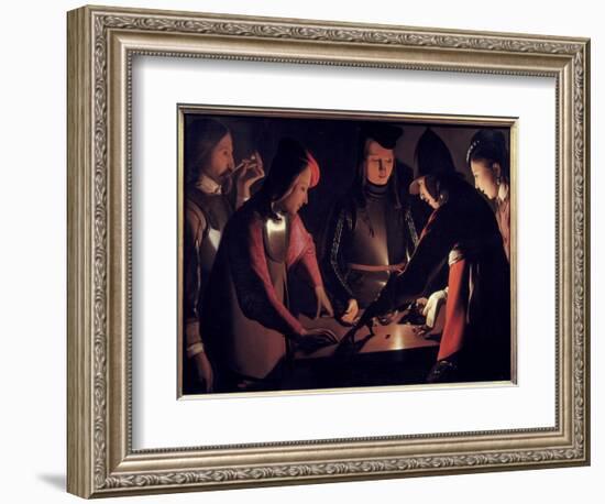 Players Of. Painting by Georges De La Tour (1593-1652), 17Th Century. Oil on Canvas. Stockton-Tees,-Georges De La Tour-Framed Giclee Print