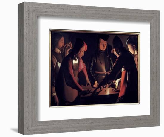 Players Of. Painting by Georges De La Tour (1593-1652), 17Th Century. Oil on Canvas. Stockton-Tees,-Georges De La Tour-Framed Giclee Print