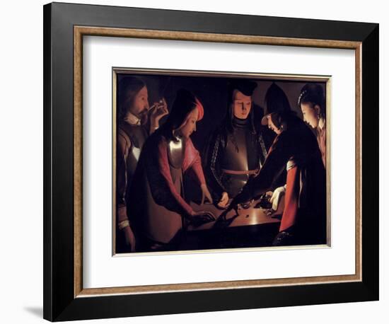 Players Of. Painting by Georges De La Tour (1593-1652), 17Th Century. Oil on Canvas. Stockton-Tees,-Georges De La Tour-Framed Giclee Print